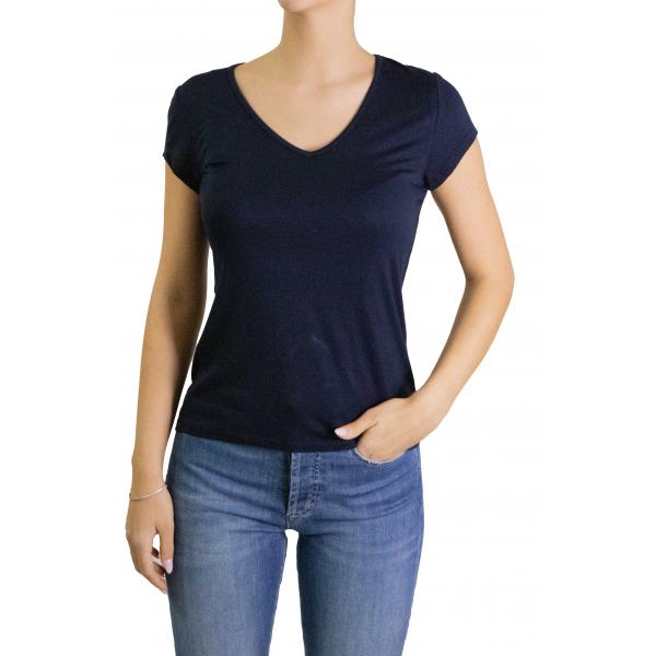 Maglia scollo a V tinta unita 